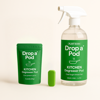 Drop a Pod Kitchen Degreaser Starter – 1 Bottle + 3 Pods (Makes 3L)