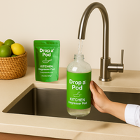 Drop a Pod Kitchen Degreaser Extended Starter System – 1 Bottle + 12 Pods (Makes 12L)
