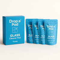 Drop a Pod Glass Cleaner Extended Starter System – 1 Bottle + 12 Pods (Makes 12L)
