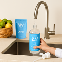 Drop a Pod Glass Cleaner Extended Starter System – 1 Bottle + 12 Pods (Makes 12L)
