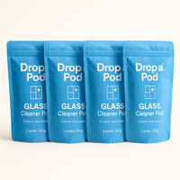 Drop a Pod Glass Cleaner Extended Starter System – 1 Bottle + 12 Pods (Makes 12L)