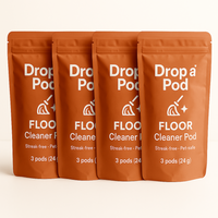 Drop a Pod Floor Cleaner Extended Starter System – 1 Bottle + 12 Pods (Makes 12L)