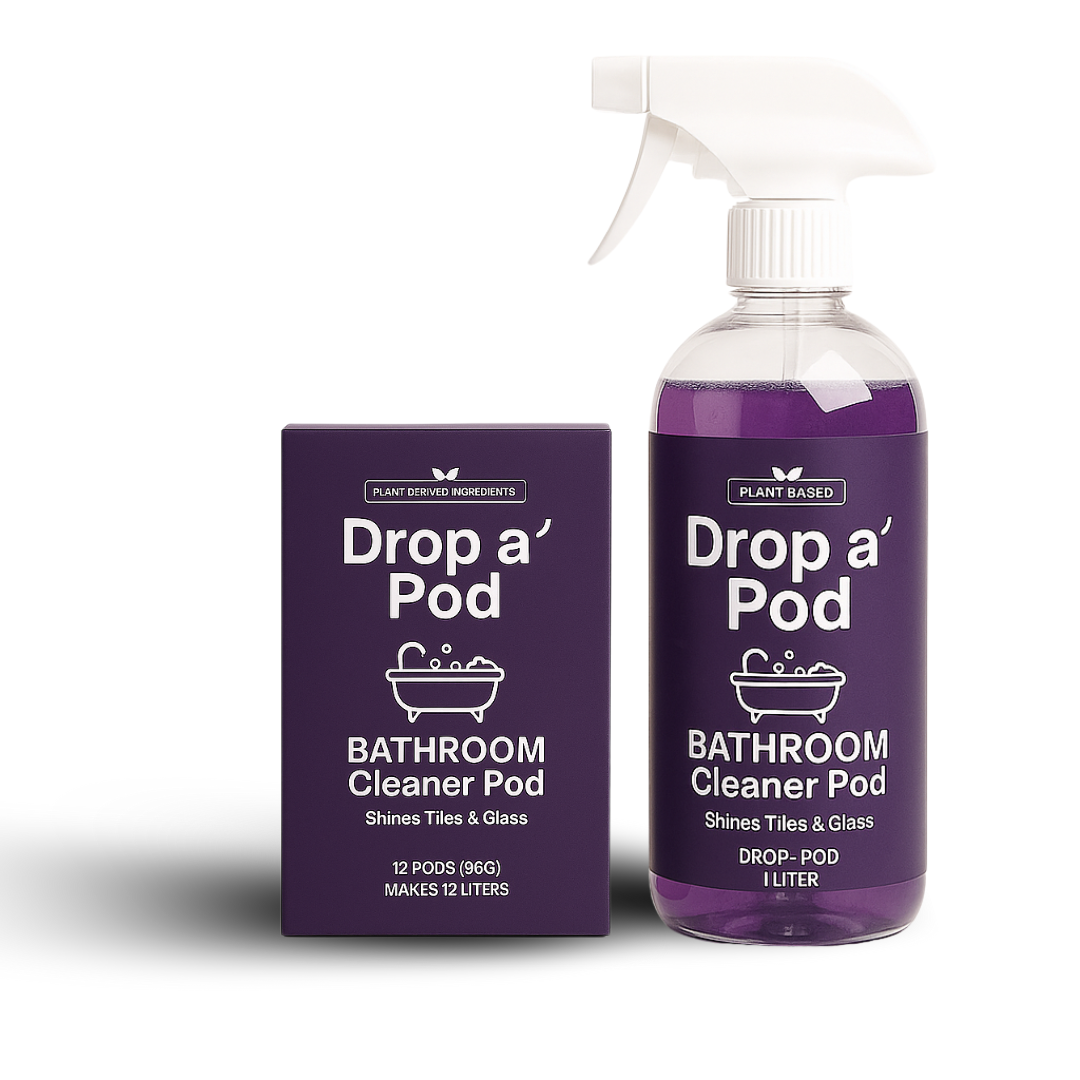 Drop a Pod Bathroom Cleaner Extended Starter System – 1 Bottle + 12 Pods (Makes 12L)