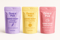 Drop a Pod Foaming Hand Soap Starter Kit – 3 Refillable Bottles + 9 Pods (Makes 9 Refills) | Gentle, Eco-Friendly
