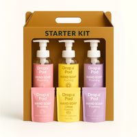 Drop a Pod Foaming Hand Soap Starter Kit – 3 Refillable Bottles + 9 Pods (Makes 9 Refills) | Gentle, Eco-Friendly